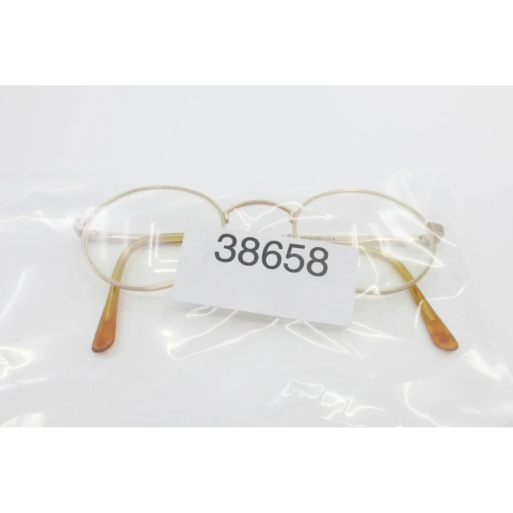 Randolph Engineering RE 801 Gold Oval Eyeglass Frames 46-22 140mm Italy USA